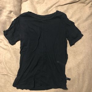 Black T-shirt with side slits by Corpus